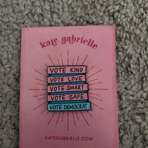 Kate Gabrielle Pink & Blue "Vote" Enamel Pin
